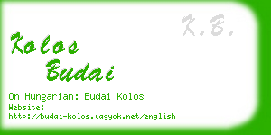 kolos budai business card